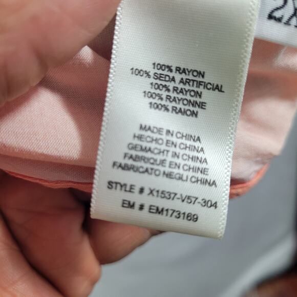 Cloth & Stone Peach/Orange  Striped Button Front Blouse Size 2X  NWT 102424-0937 - Picture 4 of 6